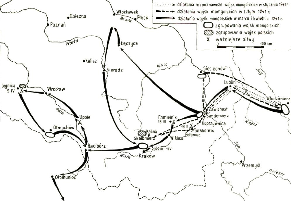 mapa najazd Mongołów