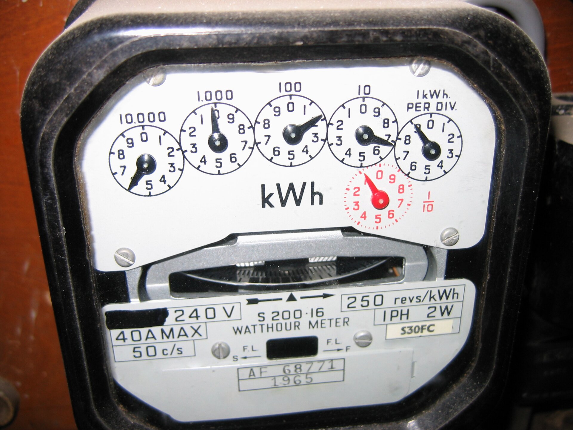 Zdjęcie fragmentu licznika energii elektrycznej