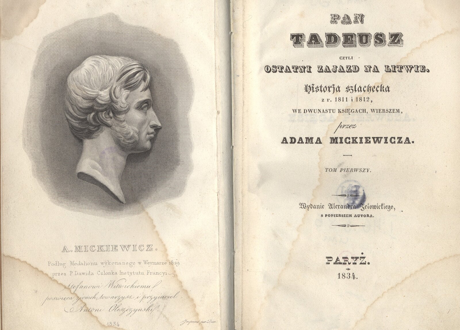 pierwodruk Pana Tadeusza pierwodruk Pana Tadeusza Źródło: 1834, domena publiczna.