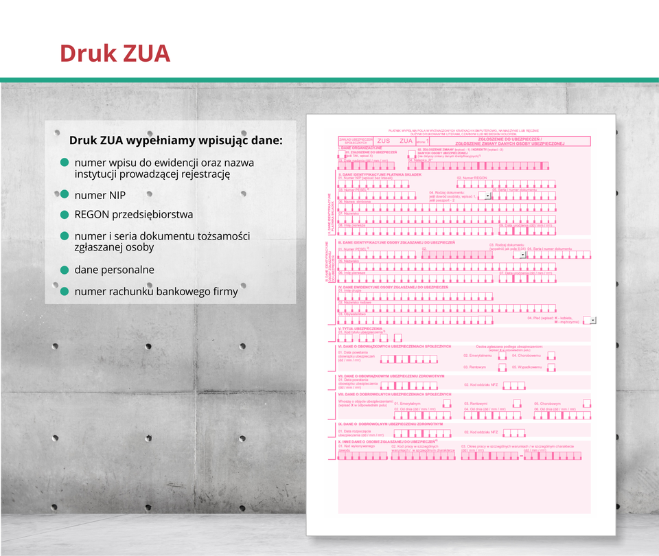 Ilustracja przedstawia druk ZUA.