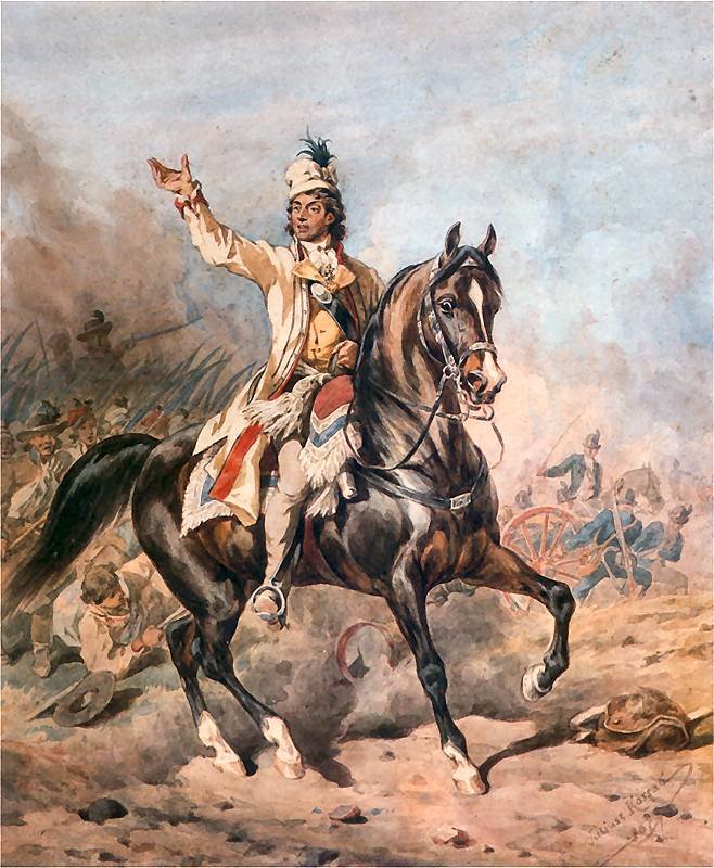 Portret Tadeusza Kościuszki na koniu Źródło: Juliusz Kossak, Portret Tadeusza Kościuszki na koniu, XIX w., domena publiczna.