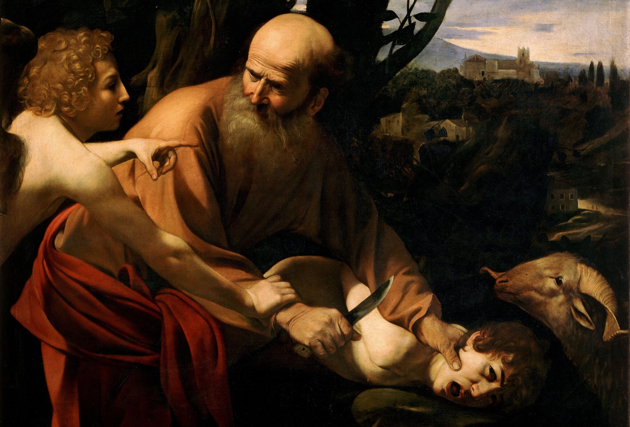 Ofiarowanie Izaaka Źródło: Caravaggio, Ofiarowanie Izaaka, ok. 1603, olej na płótnie, Uffizi, Florencja, domena publiczna.