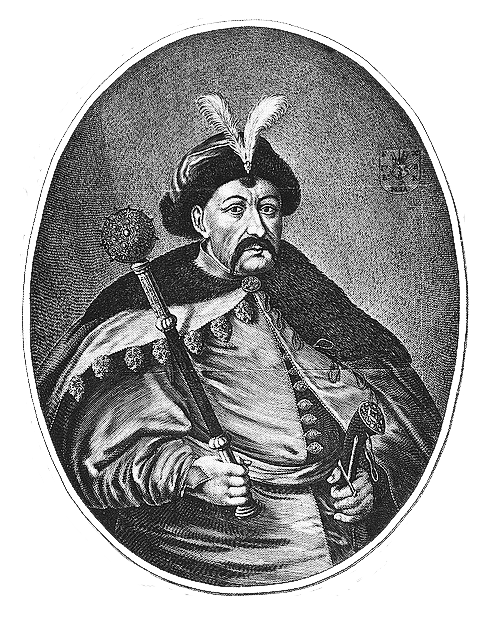Portret hetmana Bohdana Chmielnickiego – sztych Wilhelma Hondiusa (1597-1652) artysty holenderskiego, który w 1637 r, przeniósł się do Rzeczpospolitej i wykonał szereg grafik portretowych osób związanych z dworem Władysława IV oraz Jana Kazimierza. Portret hetmana Bohdana Chmielnickiego – sztych Wilhelma Hondiusa (1597-1652) artysty holenderskiego, który w 1637 r, przeniósł się do Rzeczpospolitej i wykonał szereg grafik portretowych osób związanych z dworem Władysława IV oraz Jana Kazimierza. Źródło: Willem Hondius, domena publiczna.