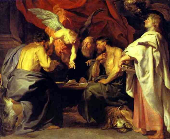Czterej ewangeliści Źródło: Peter Paul Rubens, Czterej ewangeliści, ok. 1614, Bildergalerie Sanssouci, Poczdam, domena publiczna.
