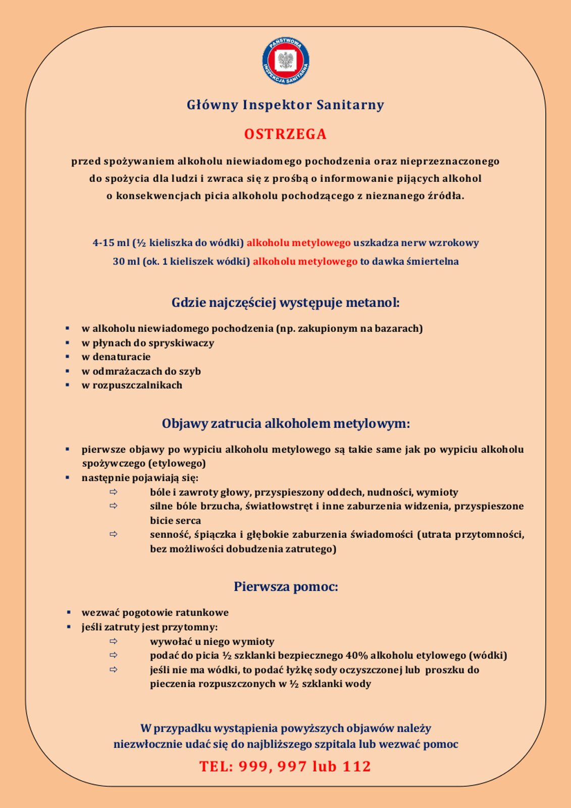 Zatrucia alkoholem metylowym
