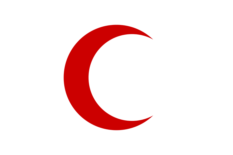 Flaga Czerwonego Półksiężyca − największej organizacji humanitarnej działającej w Turcji Flaga Czerwonego Półksiężyca − największej organizacji humanitarnej działającej w Turcji Źródło: domena publiczna.