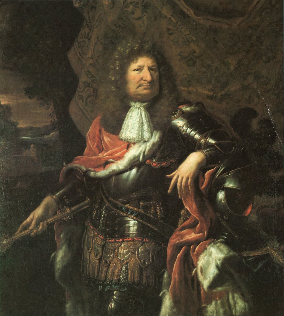 „Wielki Elektor” – Fryderyk Wilhelm „Wielki Elektor” – Fryderyk Wilhelm; obraz Gedeona Ramandona przedstawiający Fryderyka Wilhelma w zbroi i elektorskim płaszczem, ok. 1688 r. Źródło: Abraham Gedeon, Gedeon Romandon, „Wielki Elektor” – Fryderyk Wilhelm, ok. 1687, olej na płótnie, Castle of Caputh, domena publiczna.