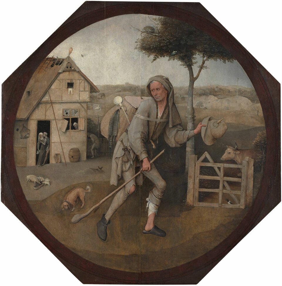 Wędrowiec Źródło: Hieronim Bosch, Wędrowiec, 1510, Museum Boijmans Van Beuningen, Rotterdam, domena publiczna.