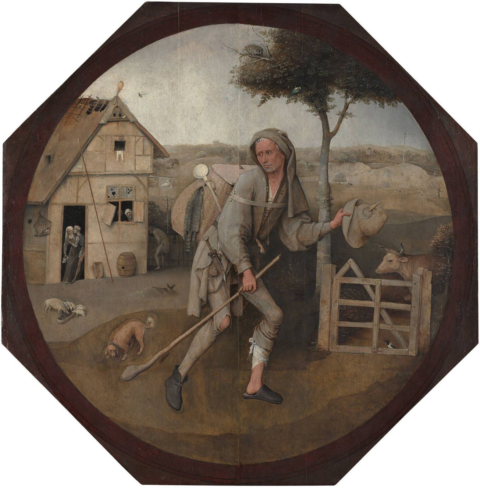 Wędrowiec Źródło: Hieronim Bosch, Wędrowiec, 1510, Museum Boijmans Van Beuningen, Rotterdam, domena publiczna.
