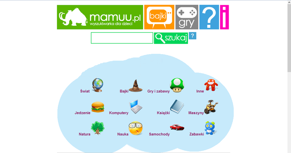Zrzut okna wyszukiwarki Mamuu
