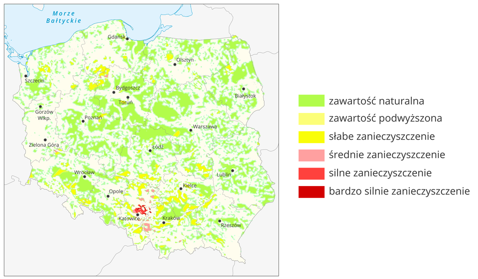 Zanieczyszczenie gleb w Polsce metalami ciężkimi