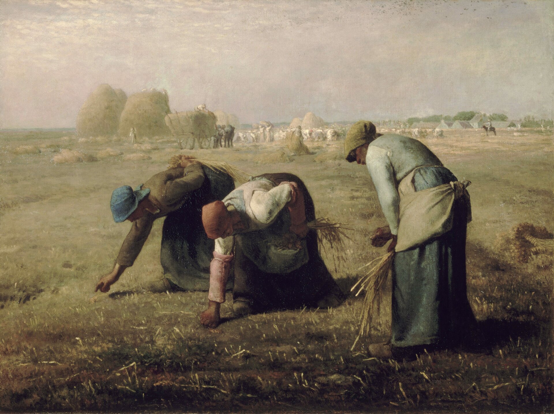 Kobiety zbierające kłosy Źródło: Jean-François Millet, Kobiety zbierające kłosy, 1857, olej na płótnie, domena publiczna.
