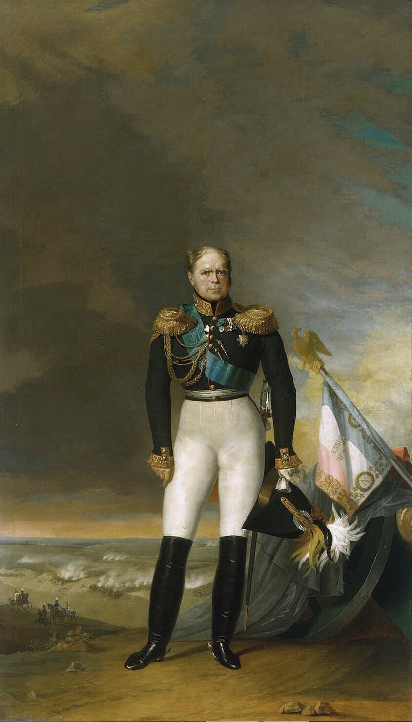 Portret księcia Konstantego Pawłowicza Wielkiego Źródło: George Dawe, Thomas Wright, Portret księcia Konstantego Pawłowicza Wielkiego, 1834, olej na płótnie, Hermitage Museum, domena publiczna.