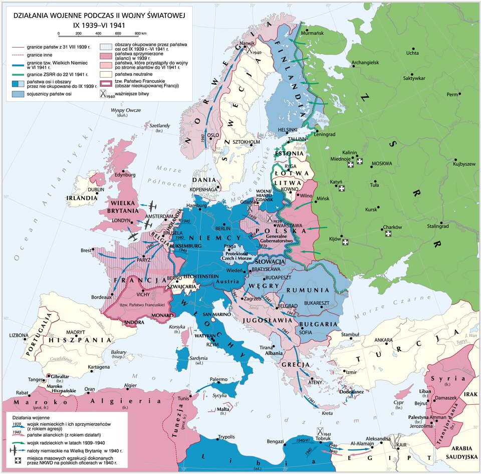 II wojna światowa w Europie w latach 1939–1941 II wojna światowa w Europie w latach 1939–1941 Źródło: Krystian Chariza i zespół, licencja: CC BY 3.0.