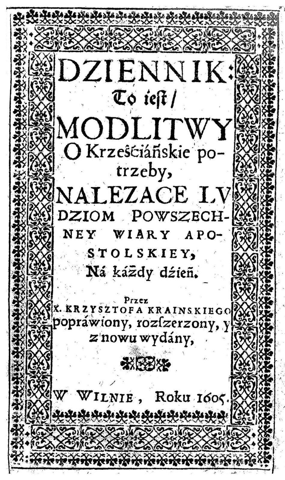 Okładka modlitewnika wydanego w 1605 r.