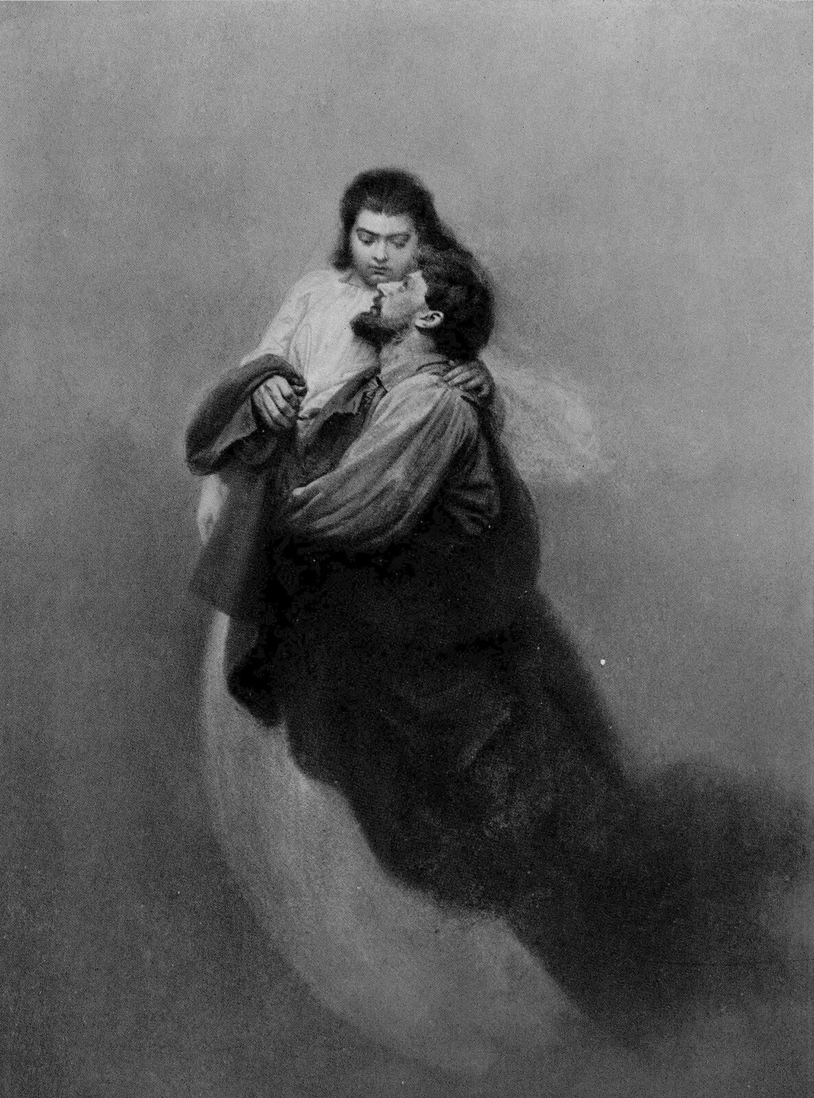 Gustaw i Maryla Ilustracja do Dziadów cz. IV Adama Mickiewicza w wydaniu Altnberga, Lwów 1896 Źródło: Czesław Borys Jankowski, Gustaw i Maryla, domena publiczna.