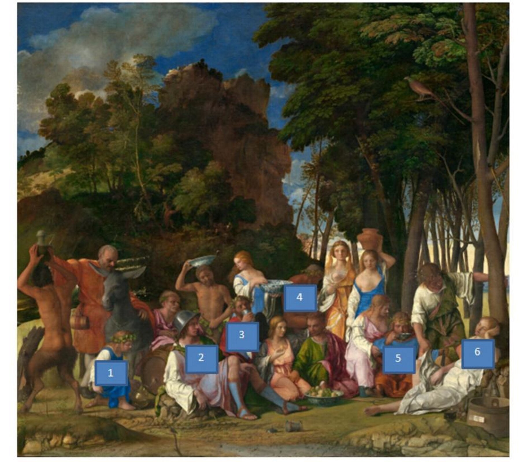 Połącz postać mitologiczną z odpowiednim opisem. 1. Bachus. 2. Merkury. 3. Jupiter. 4. Pan. 5. Apollo. 6. Lotis. Możliwe odpowiedzi: A. bóg opiekuńczy lasów i pól, opiekun pasterzy. B. bóg wina. C. posłaniec bogów. D. bóg światła i nieba. E. bóg słońca i sztuk. F. nimfa, ukochana Priapa.