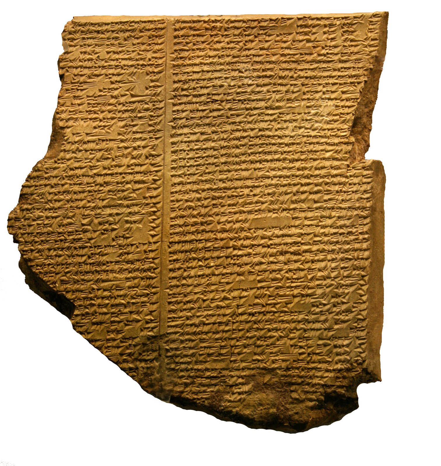 Odnaleziona pod koniec XIX w. tabliczka Eposu o Gilgameszu zawierająca opis potopu (zbiory British Museum) Odnaleziona pod koniec XIX w. tabliczka Eposu o Gilgameszu zawierająca opis potopu (zbiory British Museum) Źródło: Mike Peel, licencja: CC BY-SA 4.0.