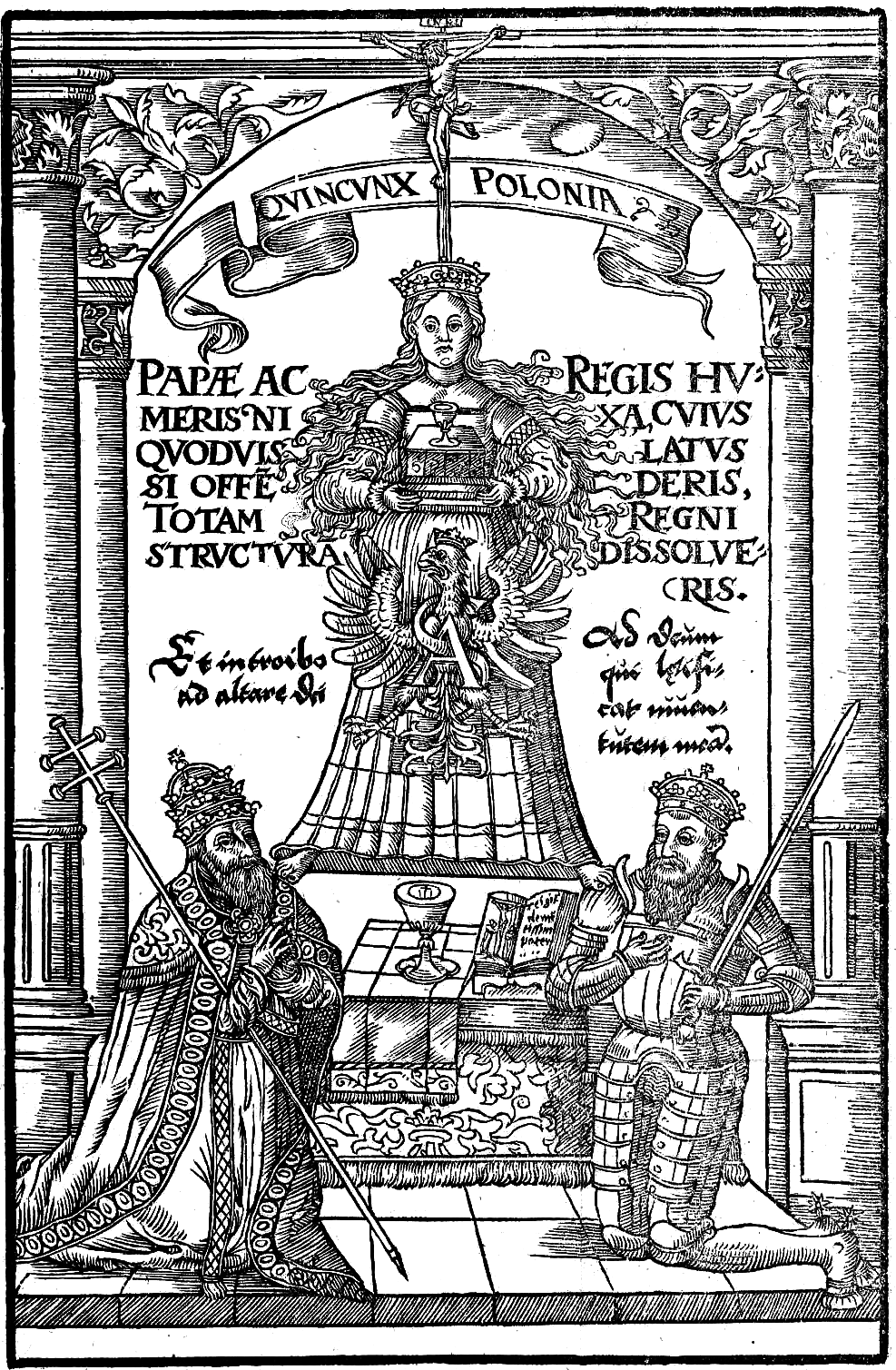 Symboliczne przedstawienie ustroju Rzeczypospolitej w dziele Orzechowskiego Źródło: Symboliczne przedstawienie ustroju Rzeczypospolitej w dziele Orzechowskiego, 1564, domena publiczna.