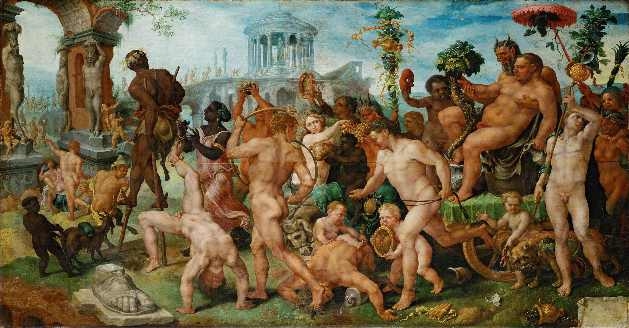 Triumfalny orszak Bachusa Źródło: Marten van Heemskerck, Triumfalny orszak Bachusa, 1536-1537, Muzeum Historii Sztuki, Austria, domena publiczna.
