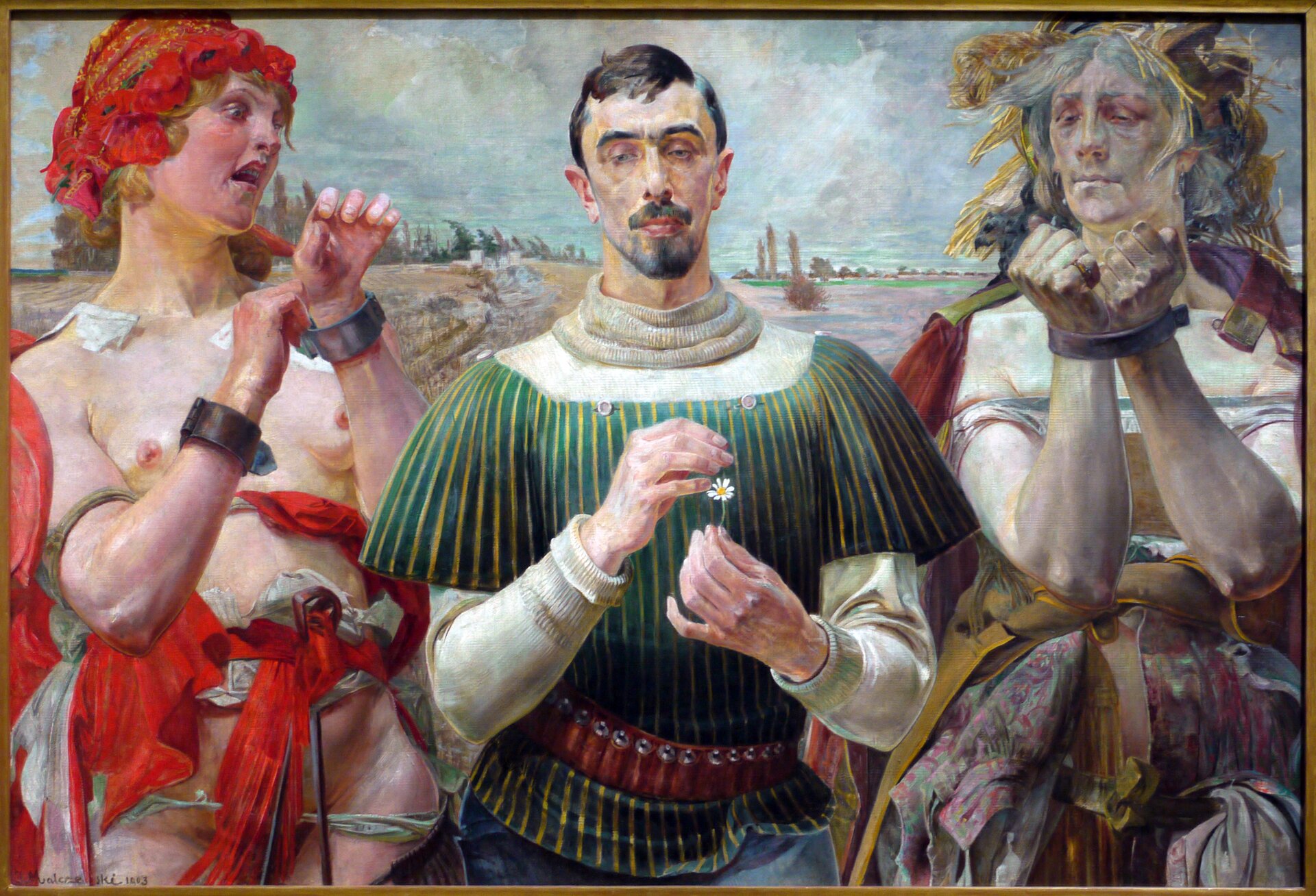 Hamlet polski. Portret Aleksandra Wielopolskiego Źródło: Jacek Malczewski, Hamlet polski. Portret Aleksandra Wielopolskiego, 1903, olej na płótnie, Muzeum Narodowe w Warszawie, domena publiczna.