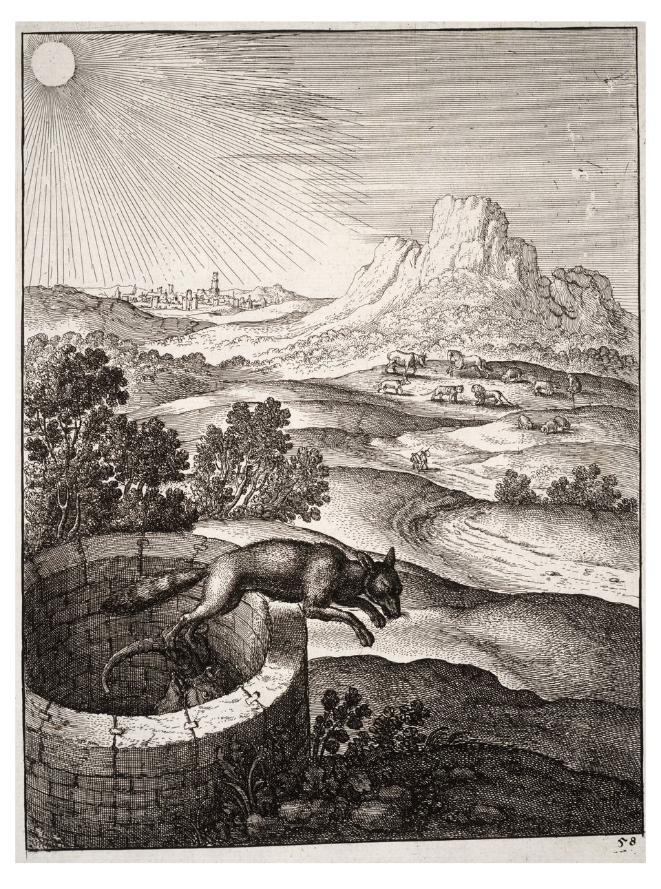 Lis i kozieł Lis i kozieł Źródło: Wenceslas Hollar, domena publiczna.