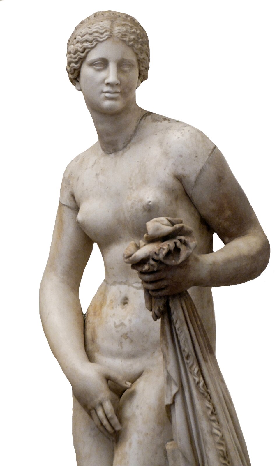 Afrodyta knidyjska Źródło: Praksyteles, Afrodyta knidyjska, ok. 360 p.n.e., marmurowa kopia rzymska, Museo Nazionale Romano (Palazzo Altemps), licencja: CC BY 2.0.