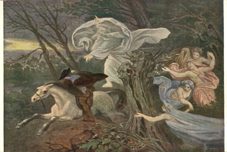 Król elfów Źródło: Moritz von Schwind, Król elfów, 1917, ilustracja, licencja: CC 0.
