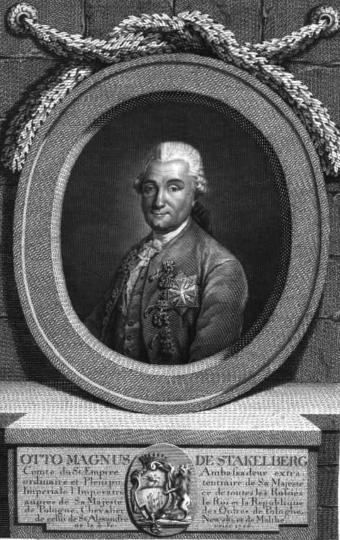 Ambasador Rosji – Otton Magnus Stackelberg Ambasador Rosji – Otton Magnus Stackelberg Źródło: XVIII w., Rycina, domena publiczna.
