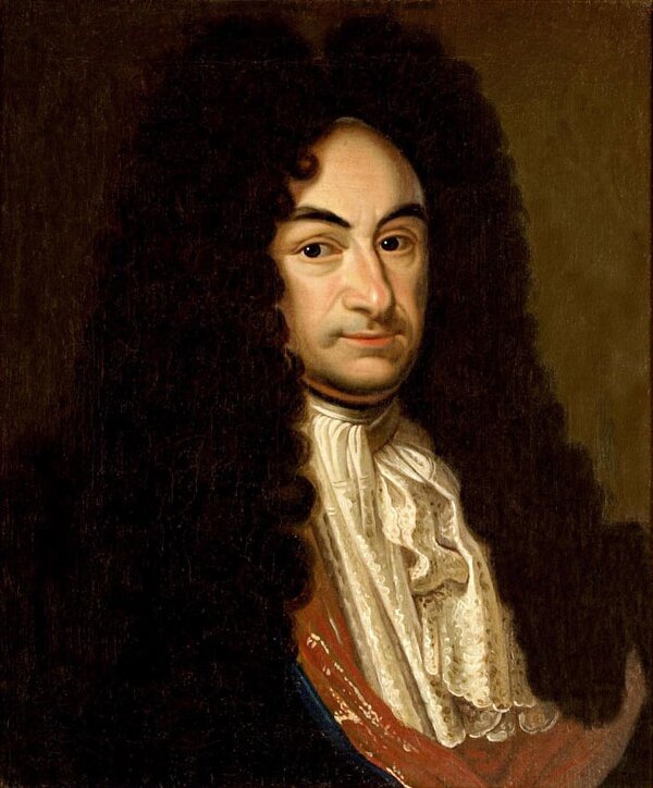 Gottfried Wilhelm Leibniz Źródło: Christoph Bernhard Francke, Gottfried Wilhelm Leibniz, ok. 1700, olej na płótnie, Herzog Anton Ulrich Museum, domena publiczna.