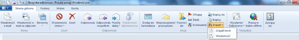 Ilustracja możliwości wyszukiwania fraz tekstu w wiadomościach pocztowych