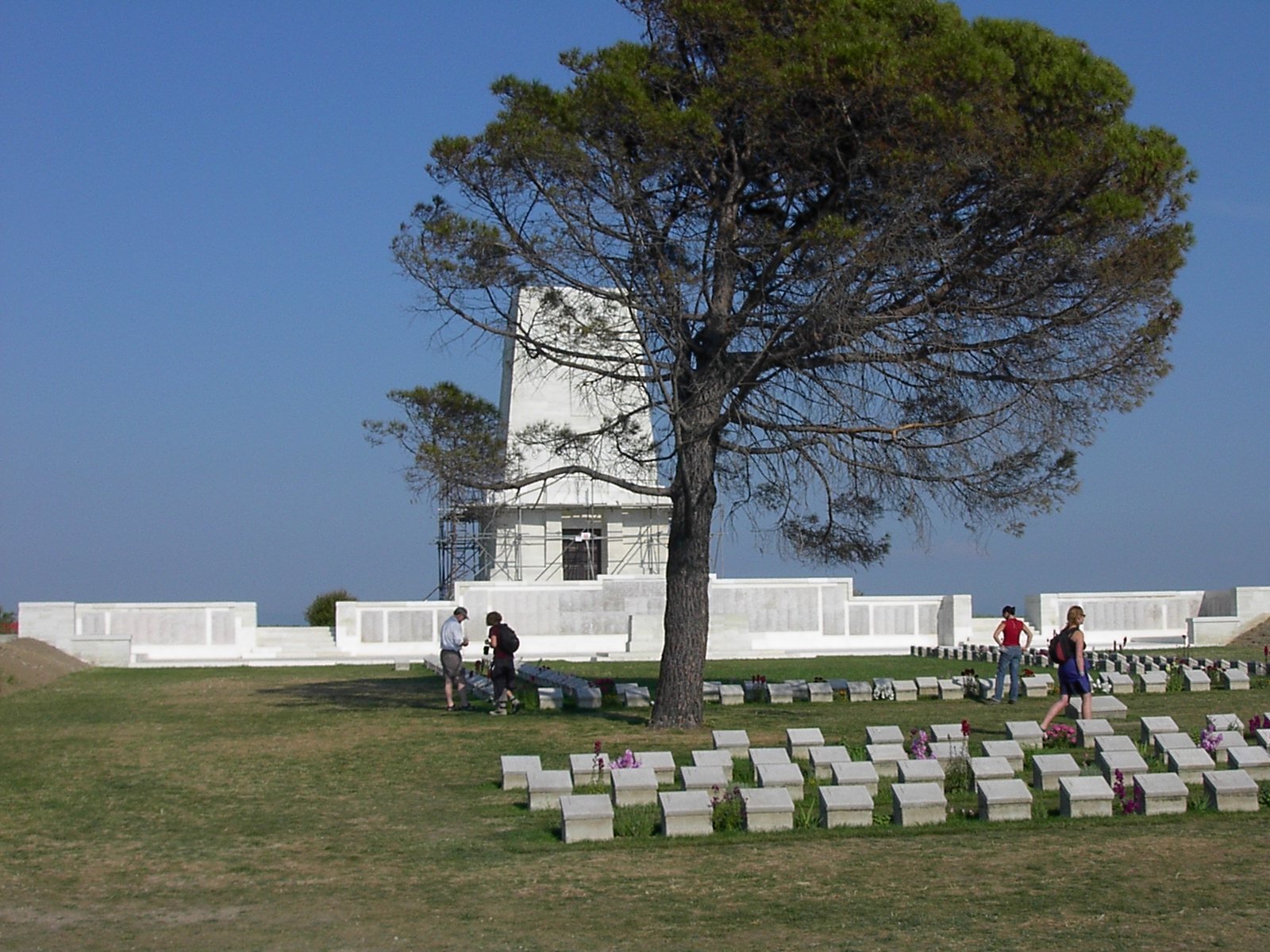 Zdjęcie australijskich pomników na cmentarzu w Lone Pine, Gallipoli. Źródło: Adam Carr, Zdjęcie australijskich pomników na cmentarzu w Lone Pine, Gallipoli., 2002, fotografia, domena publiczna.