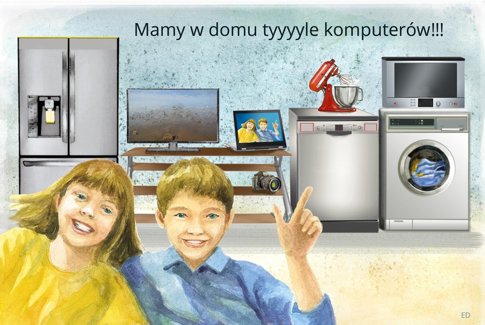 Ilustracja przedstawiająca sprzęt gospodarstwa domowego