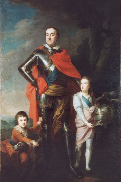 Franciszek Ksawery Branicki ze swoimi synami Aleksandrem i Władysławem Franciszek Ksawery Branicki na obrazie ze swoimi synami Aleksandrem i Władysławem; obraz namalowany przez zatrudnianego przez Stanisława Augusta Poniatowskiego Johanna Baptistę von Lampi (zwanego w Polsce Janem Chrzcicielem) około 1785 r. Źródło: Johann Baptist von Lampi the Elder, Franciszek Ksawery Branicki ze swoimi synami Aleksandrem i Władysławem, po 1785, Olej, domena publiczna.
