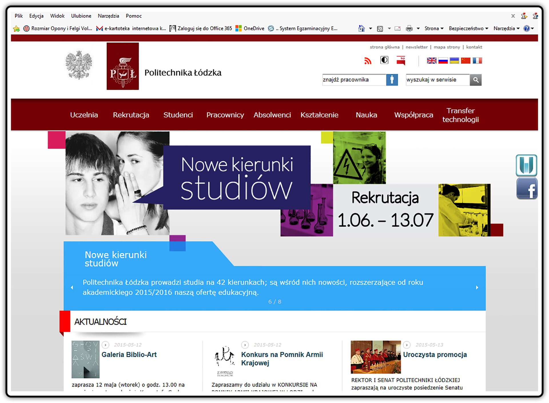 Zrzut strony internetowej: p.lodz.pl