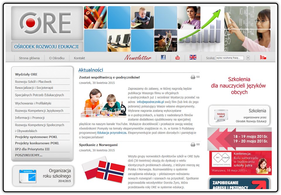 Zrzut strony internetowej: ore.edu.pl