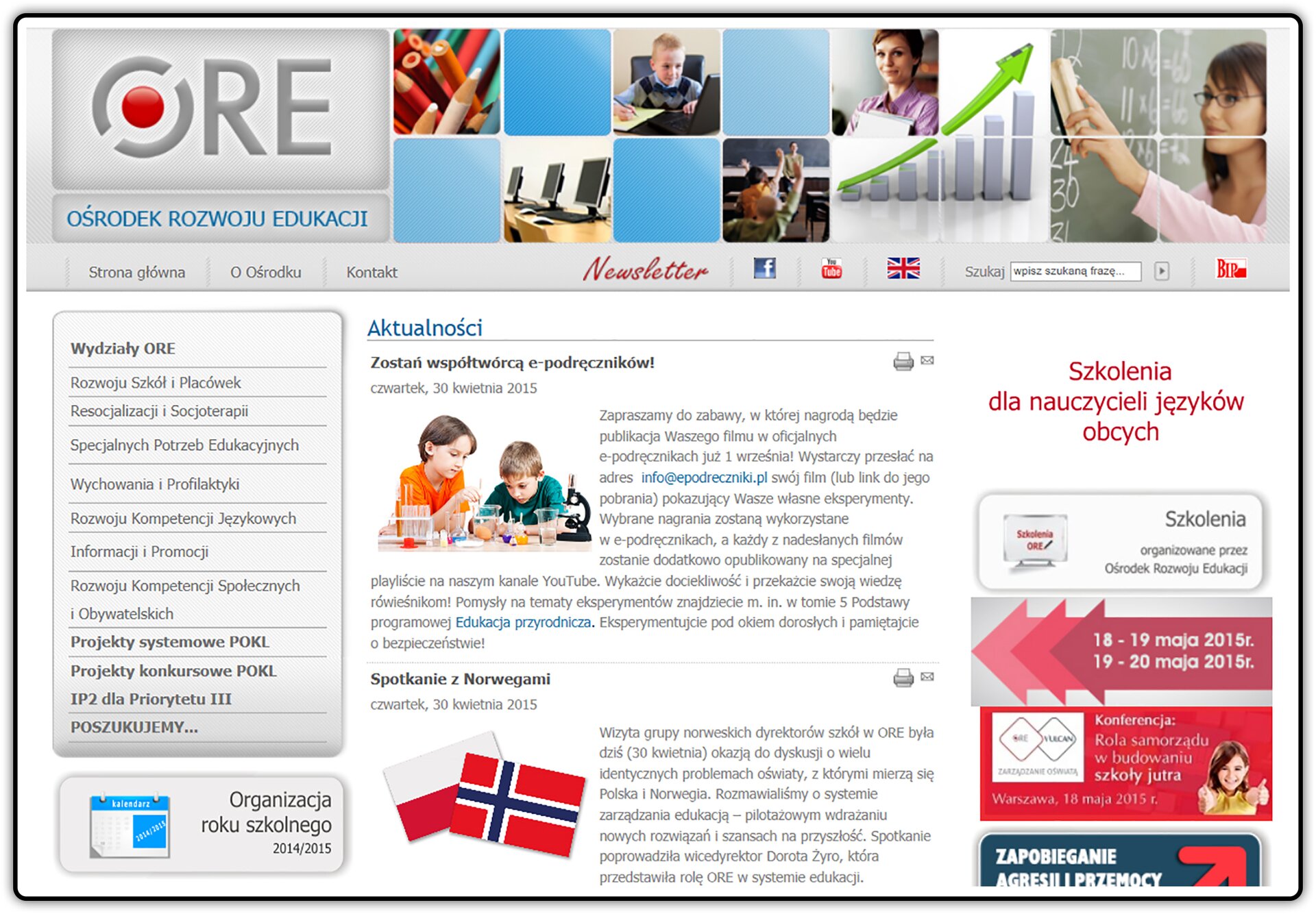 Zrzut strony internetowej: ore.edu.pl