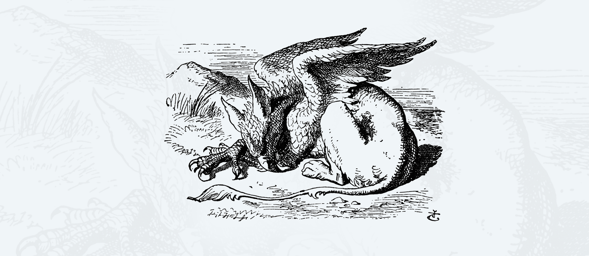 Śpiący Gryfon Śpiący Gryfon Źródło: John Tenniel, rysunek tuszem, domena publiczna.
