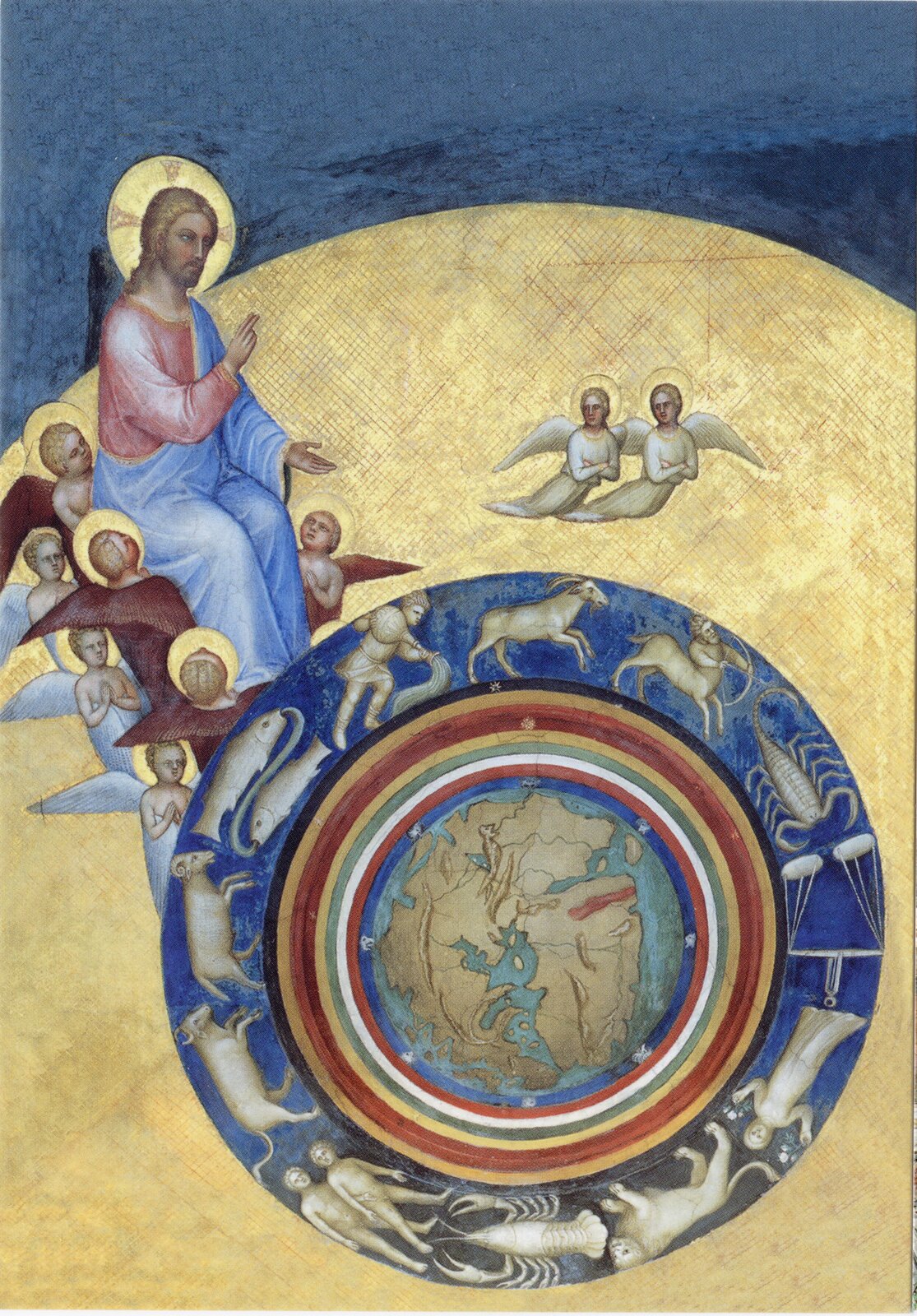 Stworzenie Świata (Chrystus jako Pan czasu kosmicznego) Źródło: Giusto de’ Menabuoi, Stworzenie Świata (Chrystus jako Pan czasu kosmicznego), 1376–1378, fresk, Bazylika Katedralna Matki Bożej Wniebowziętej, Padwa, domena publiczna.