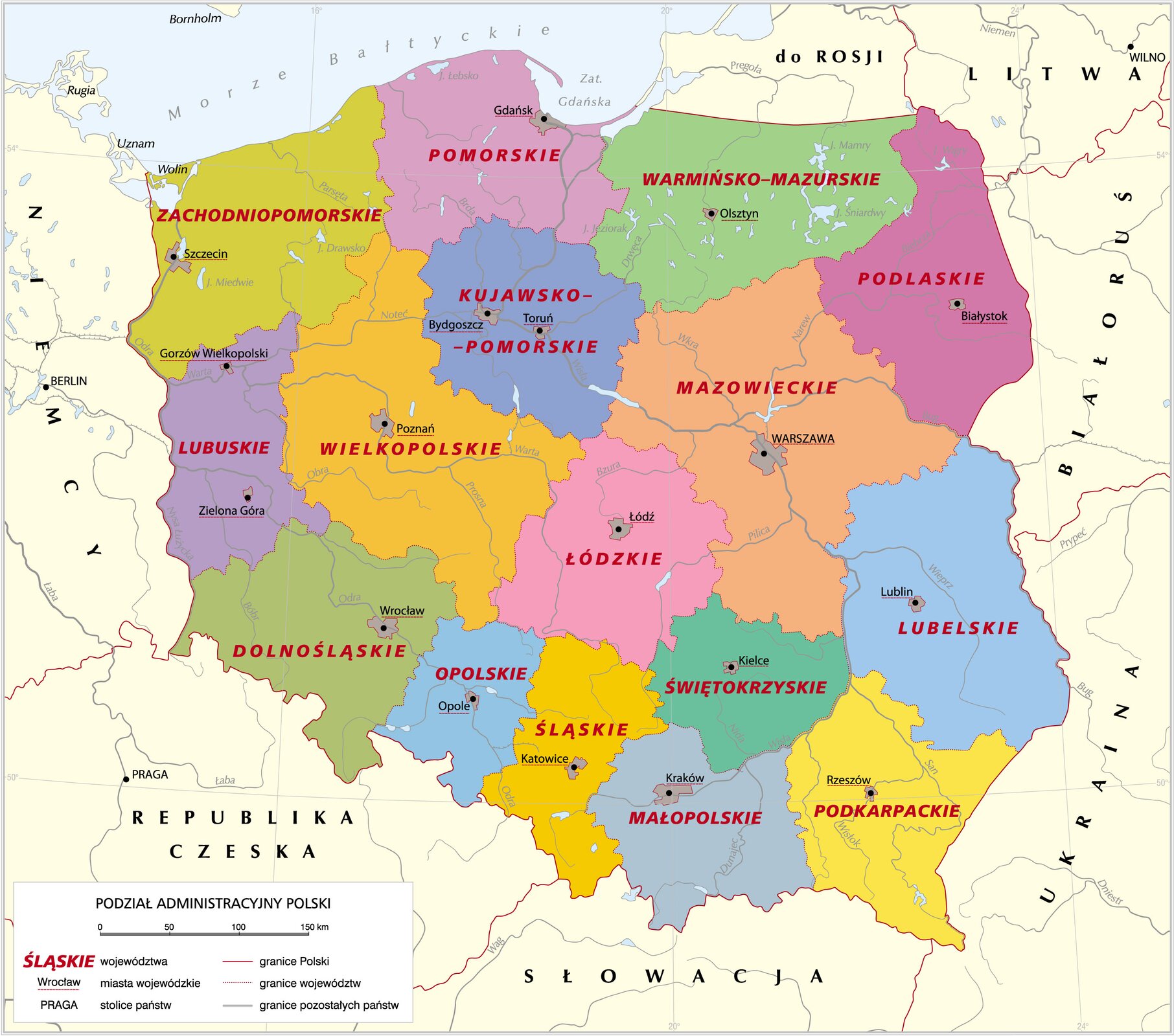 mapa administracyjna Polski Źródło: Krystian Chariza i zespół, licencja: CC BY 3.0.