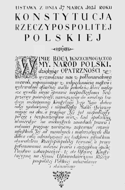 Preambuła do konstytucji Preambuła do konstytucji Źródło: domena publiczna.