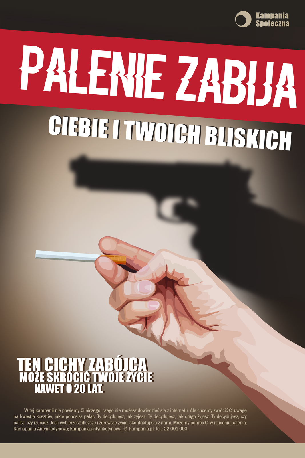 Grafika przedstawiająca plakat Kampanii antynikotynowej