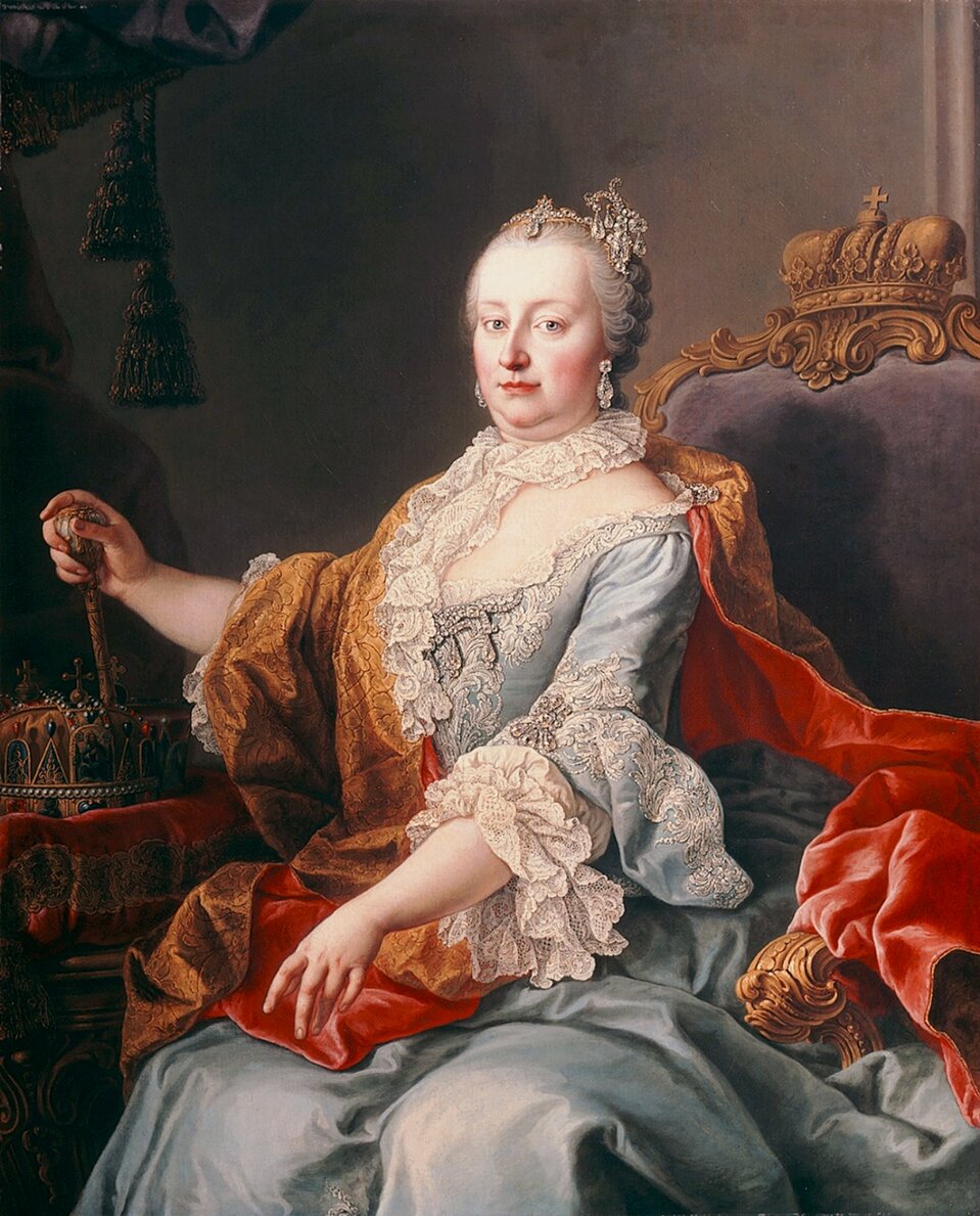 Maria Teresa Źródło: Martin van Meytens, Maria Teresa, 1759, olej na płótnie, Academy of Fine Arts Vienna , domena publiczna.