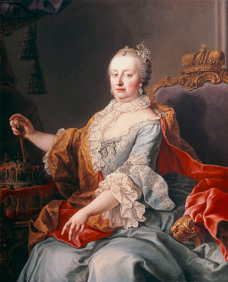 Maria Teresa Źródło: Martin van Meytens, Maria Teresa, 1759, olej na płótnie, Academy of Fine Arts Vienna , domena publiczna.