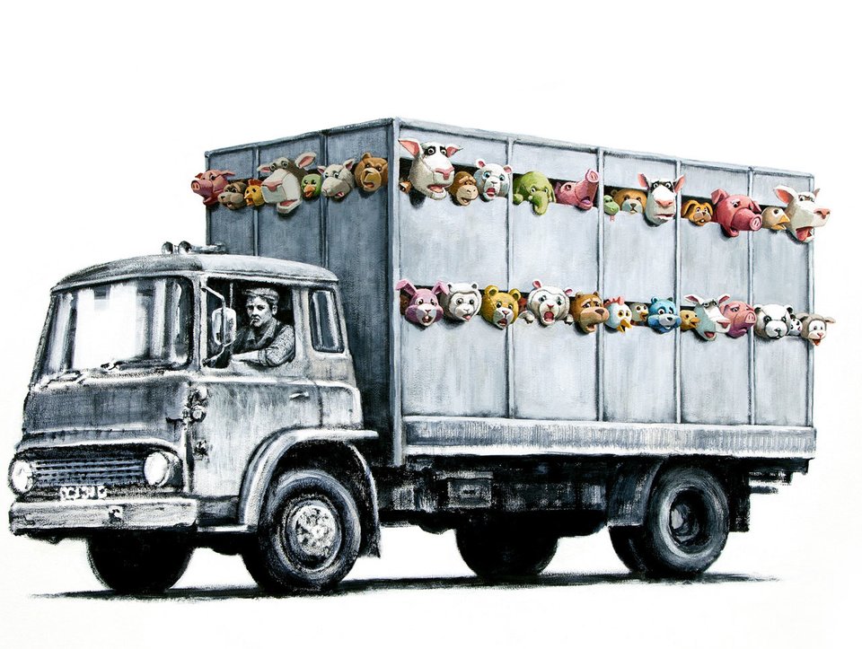 Rysunek przedstawiający manifest artystyczny Banksy'ego "The sirens of the lambs" Źródło: Duncan Hull, Rysunek przedstawiający manifest artystyczny Banksy'ego "The sirens of the lambs", licencja: CC BY-SA 2.0.