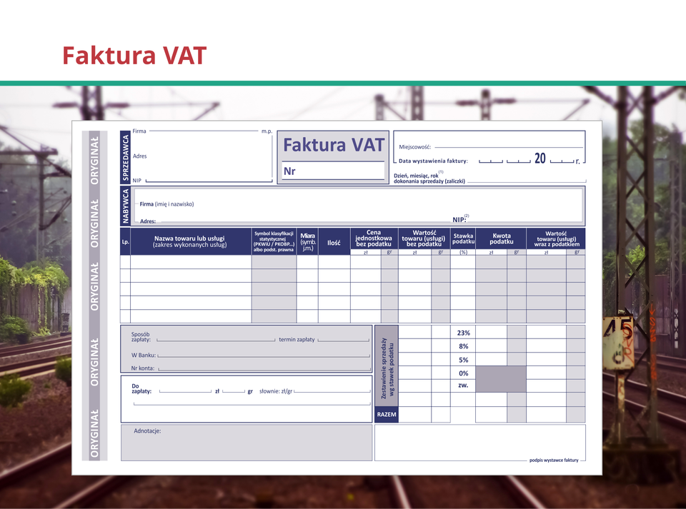 Ilustracja przedstawia fakturę VAT