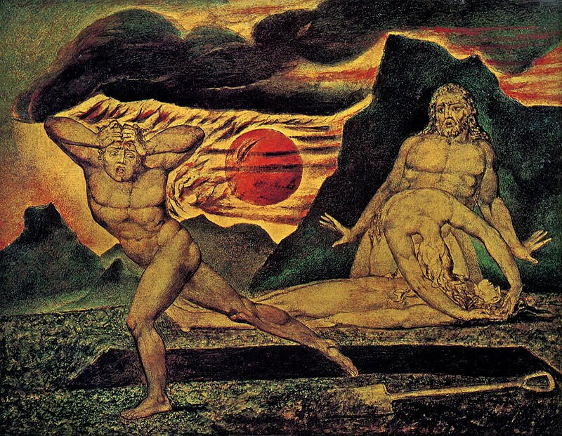 Ciało Abla znalezione przez Adama i Ewę Źródło: William Blake, Ciało Abla znalezione przez Adama i Ewę, 1826, domena publiczna.