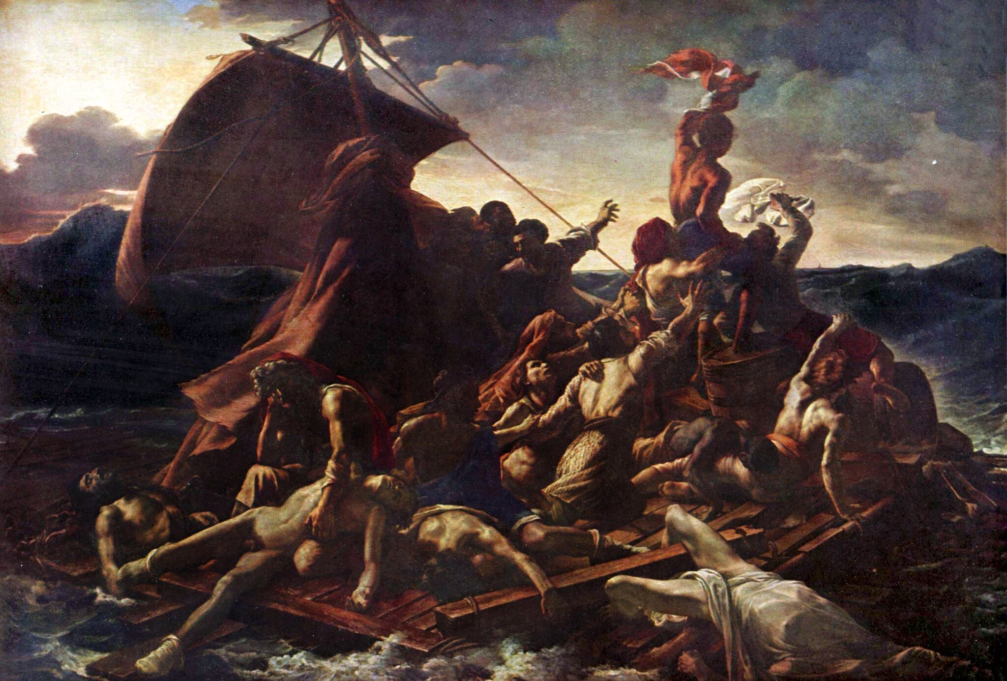 Tratwa „Meduzy” Źródło: Théodore Géricault, Tratwa „Meduzy”, 1818–1819, olej na płótnie, Musée du Louvre, Paryż, domena publiczna.