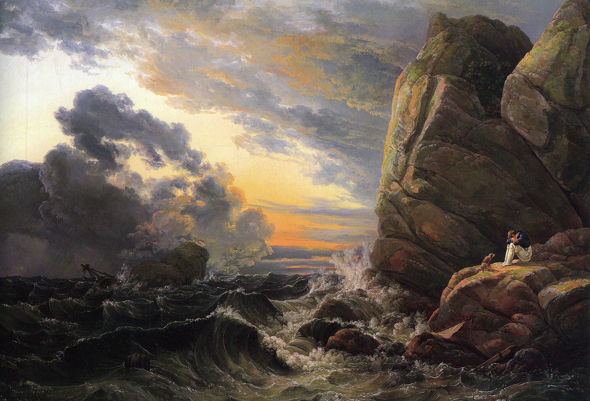 Poranek po nocnej burzy Źródło: Johan Christian Dahl, Poranek po nocnej burzy, 1819, olej na płótnie, Neue Pinakothek, Monachium, domena publiczna.