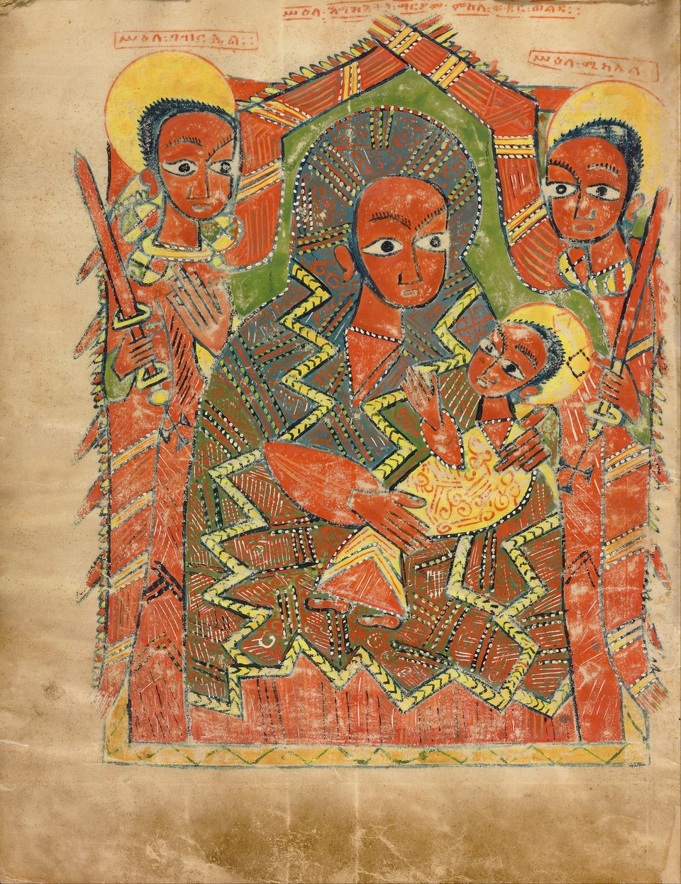 Madonna z Dzieciątkiem, Archaniołami Michałem i Gabrielem Źródło: Google Cultural Institute, Madonna z Dzieciątkiem, Archaniołami Michałem i Gabrielem, The J. Paul Getty Museum, licencja: CC 0.